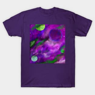 Pink and Green Space T-Shirt